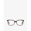 Cartier Womens Red Ct0493o Square-frame Acetate Optical Glasses In Red
