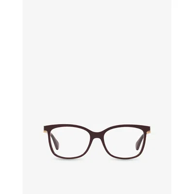 Cartier Womens Red Ct0493o Square-frame Acetate Optical Glasses