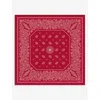 Cartier Womens Red Double C De Paisley-print Silk-twill Scarf In Red