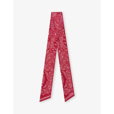 Cartier Womens Red Double C De Graphic-print Silk-twill Scarf
