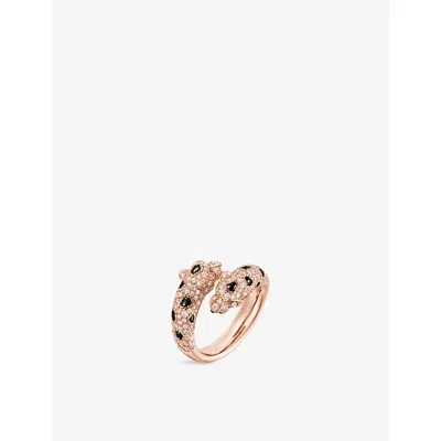Cartier Womens Rose Gold Panthère De  18ct Rose-gold, 0.3ct Onyx, Emerald And 0.92ct Brilliant-cut Di