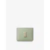 Cartier Leather C De  Simple Card Holder In Sage Green