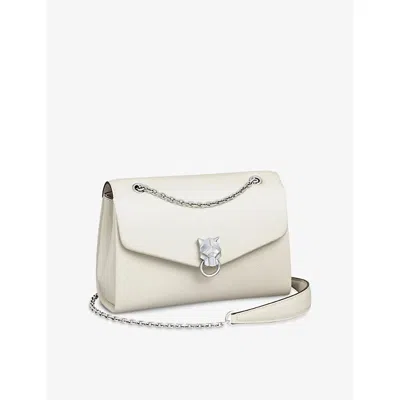 Cartier Womens Salt White Panthère Graphique De  Small Leather Cross-body Bag