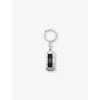 Cartier Womens Santos De  Logo-engraved Stainless-steel And Black-lacquer Keyring In Steel