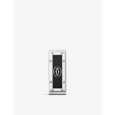 Cartier Womens Santos De  Stainless-steel And Black Lacquer Money Clip