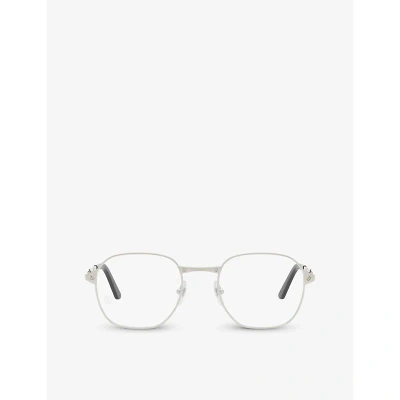 Cartier Womens Silver 6l001699 Ct0441o Round-frame Metal Glasses
