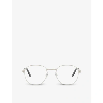 Cartier Womens Silver 6l001699 Ct0441o Round-frame Metal Glasses In Silver Silver Transparent