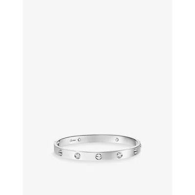 Cartier Womens White Gold Love Classic 18ct White-gold And 0.42ct Brilliant-cut Diamond Bracelet