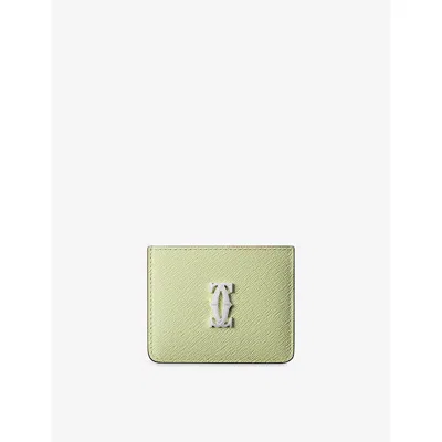 Cartier Womens Yellow C De  Simple Leather Card Holder