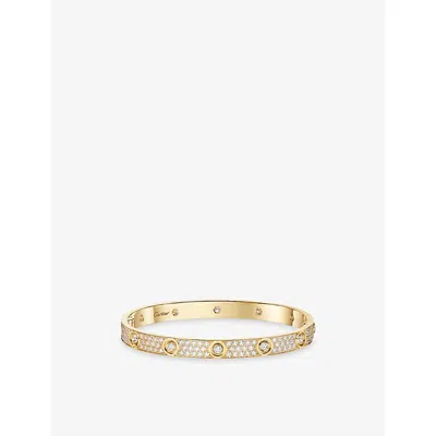 Cartier Womens Yellow Gold Love Classic Pavéd 18ct Yellow-gold And 4.04ct Brilliant-cut Diamond Bracelet
