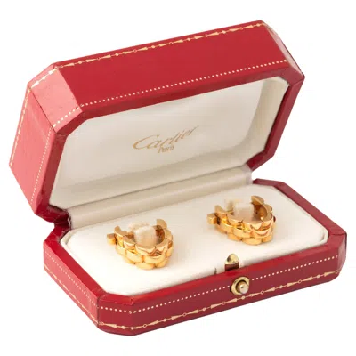 Pre-owned Cartier Yellow Gold 18k Panther Cufflinks