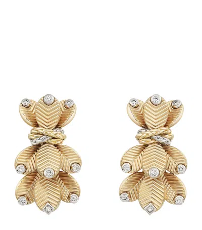 Cartier Yellow Gold And Diamond Grain De Café Earrings