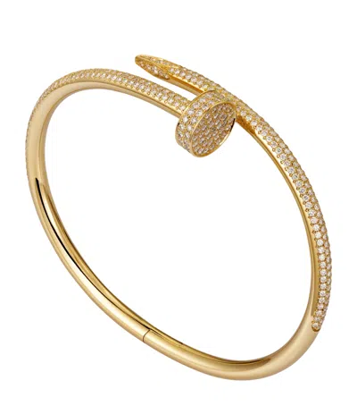 Cartier Yellow Gold And Diamond Juste Un Clou Bracelet In Burgundy