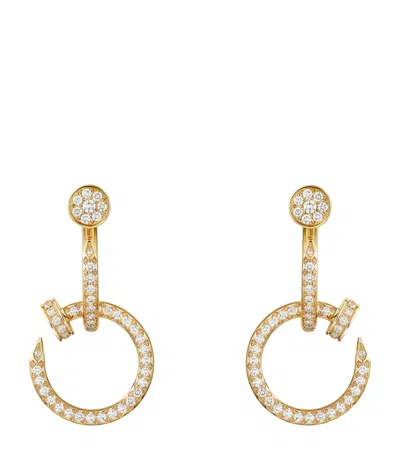 Cartier Yellow Gold And Diamond Juste Un Clou Earrings In Brown