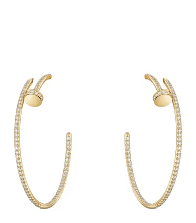 Cartier Yellow Gold And Diamond Juste Un Clou Hoop Earrings
