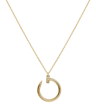 Cartier Yellow Gold And Diamond Juste Un Clou Necklace In Gray