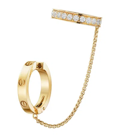 Cartier Yellow Gold And Diamond Love Hoop Single Earring