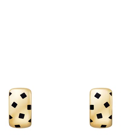 Cartier Yellow Gold And Laquer Panthère De  Earrings