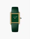 Cartier Yellow Gold Crwgta0272 Tank Louis Large 18ct Yellow-gold And Leather Mechanical Watch In Yellow Gold