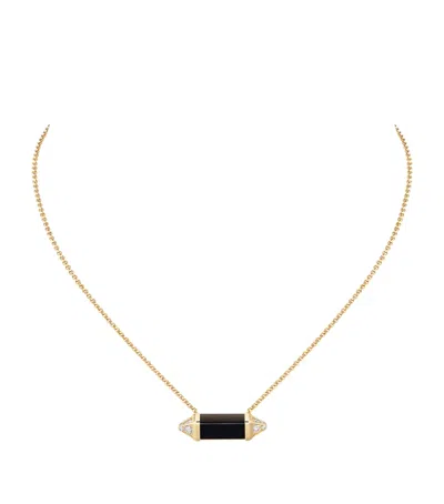 Cartier Yellow Gold, Diamond And Onyx Les Berlingots De  Pendant Necklace