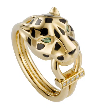 Cartier Yellow Gold, Diamond And Tsavorite Panthère De  Ring