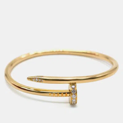 Pre-owned Cartier Yellow Gold Diamonds Juste Un Clou Bracelet