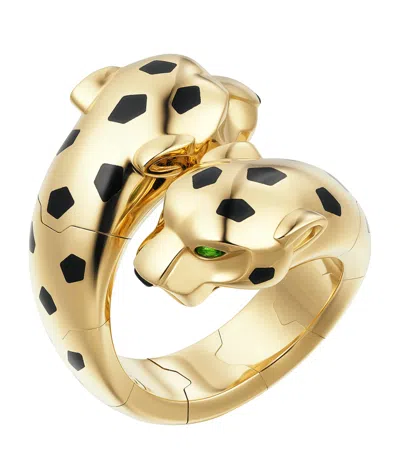 Cartier Yellow Gold, Tsavorite Garnet And Onyx Panthère De  Ring