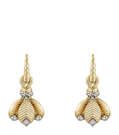 Cartier Yellow Gold, White Gold And Diamond Grain De Café Drop Earrings
