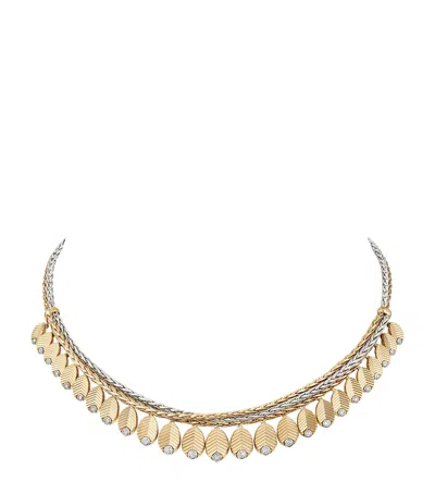 Cartier Yellow Gold, White Gold And Diamond Grain De Café Necklace
