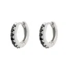 Cartilage Cartel Women's Black / Silver Adorned Huggies Silver & Black In Multi