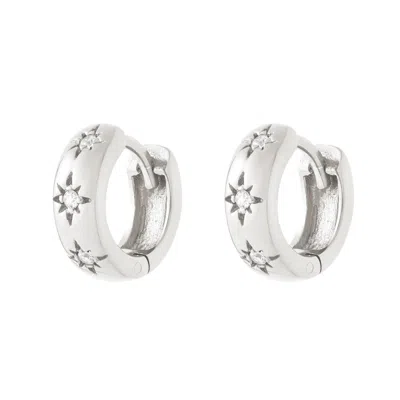 Cartilage Cartel Women's Celestial Huggie Hoops Silver