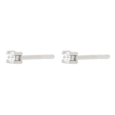 Cartilage Cartel Women's Clear Crystal Studs Silver