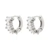 Cartilage Cartel Women's Crystal Baguette Huggies Silver In Silver