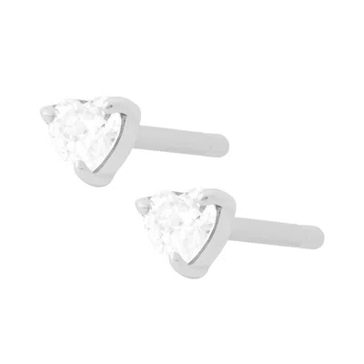 Cartilage Cartel Women's Crystal Heart Studs - Silver