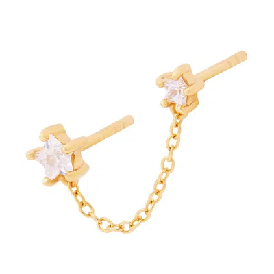 Cartilage Cartel Women's Double Star Chain Stud Gold