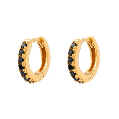Cartilage Cartel Women's Gold / Black Adorned Huggies Gold & Black In Multi
