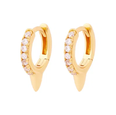 Cartilage Cartel Women's Pavé Bullet Huggies Gold