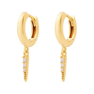 Cartilage Cartel Women's Pave Dagger Huggies Gold
