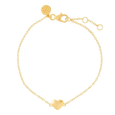 Cartilage Cartel Women's Puffed Heart Bracelet - Gold