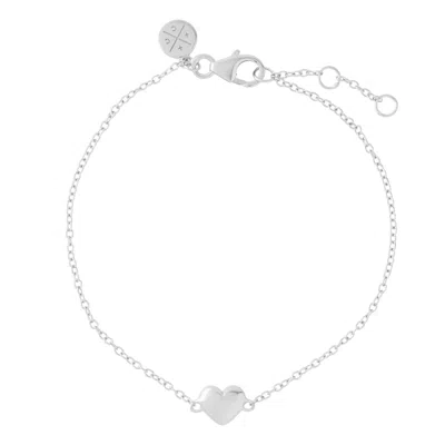 Cartilage Cartel Women's Puffed Heart Bracelet - Silver