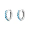 Cartilage Cartel Women's Silver / Blue Adorned Huggies Silver & Turquoise In Multi