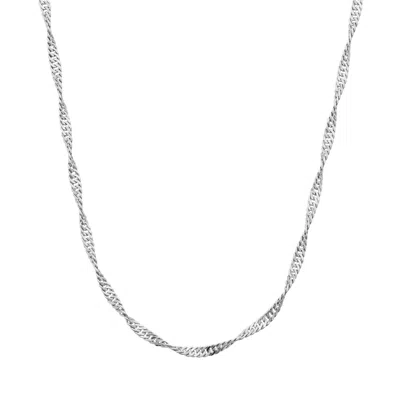 Cartilage Cartel Women's Singapore Twist Chain Necklace Silver