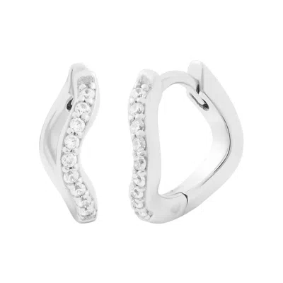 Cartilage Cartel Women's Siren Pavè Huggies - Silver