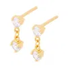 Cartilage Cartel Women's Sparkle Drop Studs Gold