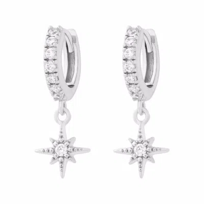 Cartilage Cartel Women's Stardrop Charm Huggie Silver