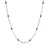 Cartography Men's Black / Blue / Silver Skipping Stones - Black And Grey Mother Of Pearl Beads On Sterling Silve