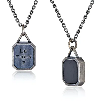 Cartography Men's Black / Silver Le Fuck? - Black Onyx Necklace In Sterling Silver In Multi
