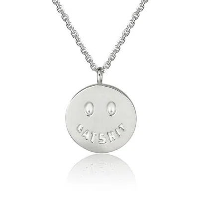 Cartography Men's Eat Shit - Smiley Necklace In Sterling Silver