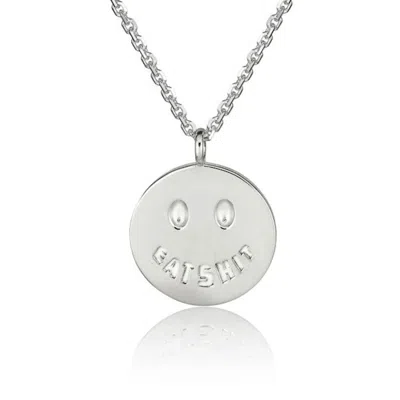 Cartography Men's Eat Shit Smiley Necklace In Sterling Silver