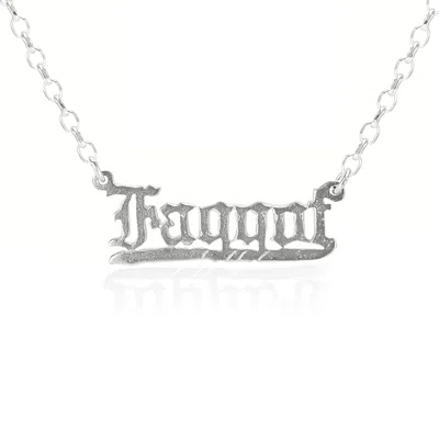 Cartography Men's Faggot - Nameplate Necklace In Sterling Silver
